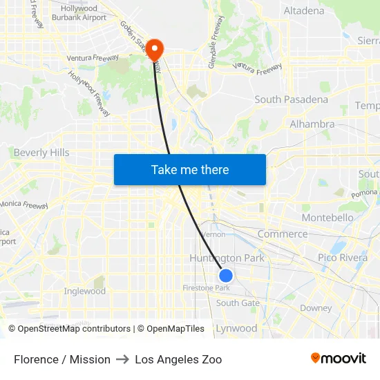 Florence / Mission to Los Angeles Zoo map