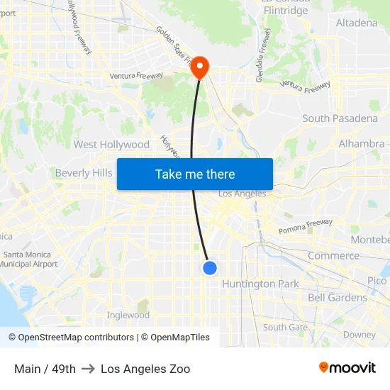 Main / 49th to Los Angeles Zoo map