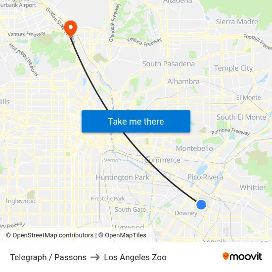 Telegraph / Passons to Los Angeles Zoo map