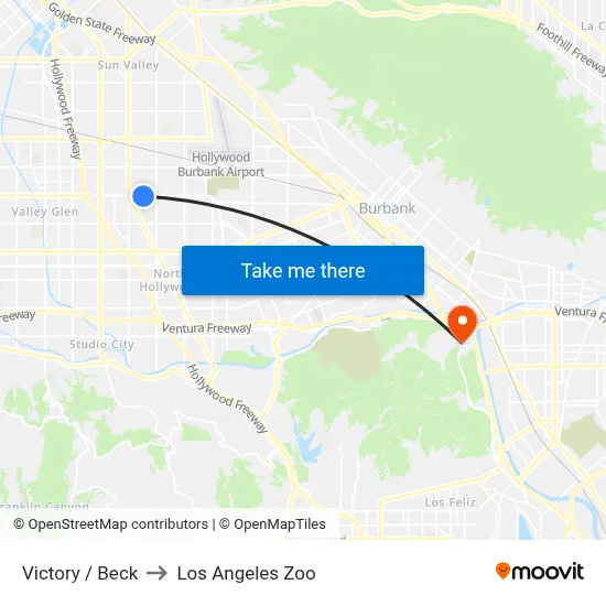 Victory / Beck to Los Angeles Zoo map