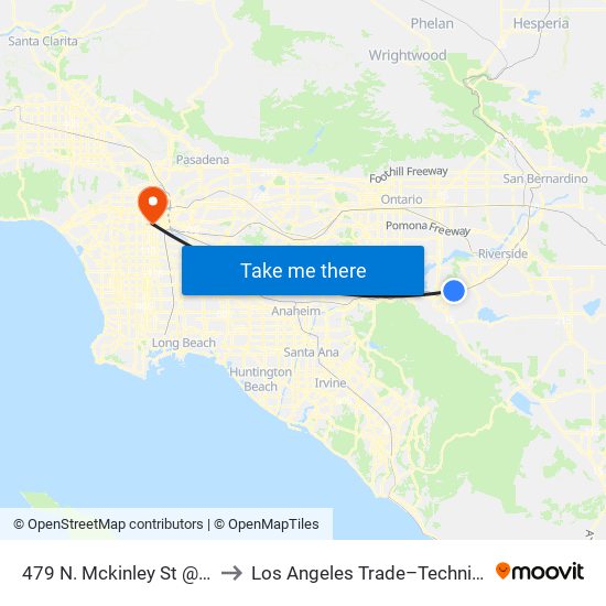 479 N. Mckinley St @ Walmart to Los Angeles Trade–Technical College map