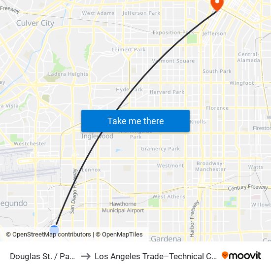 Douglas St. / Park Pl to Los Angeles Trade–Technical College map