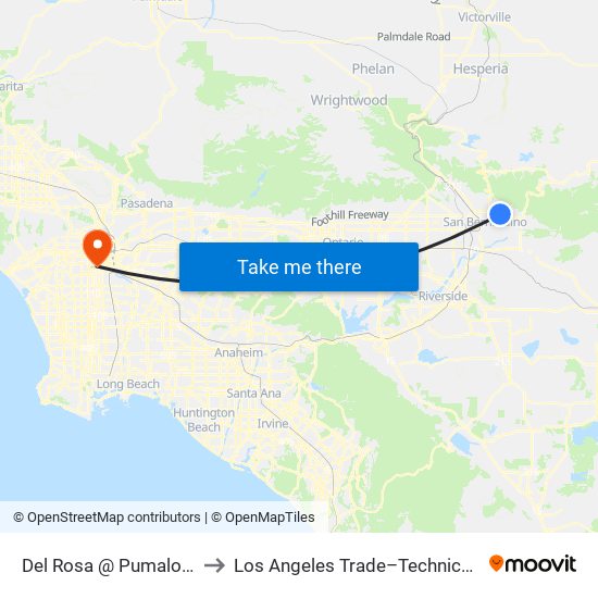 Del Rosa @ Pumalo NB Ns to Los Angeles Trade–Technical College map