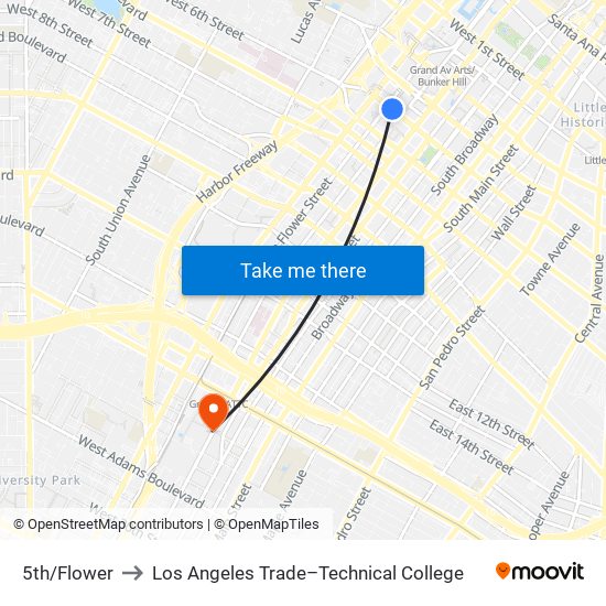 5th/Flower to Los Angeles Trade–Technical College map