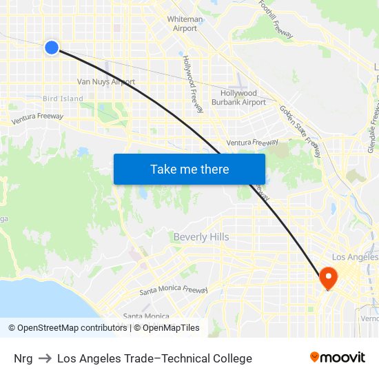 Nrg to Los Angeles Trade–Technical College map