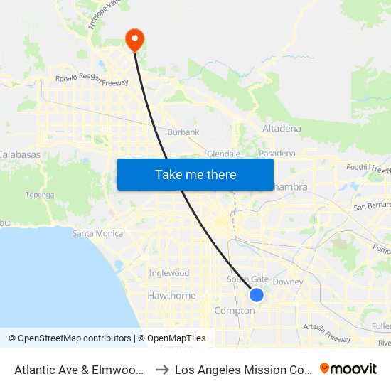 Atlantic Ave & Elmwood Ave to Los Angeles Mission College map