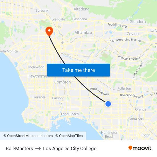 Ball-Masters to Los Angeles City College map