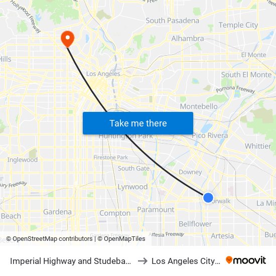 Imperial Highway and Studebaker Road-S/E to Los Angeles City College map