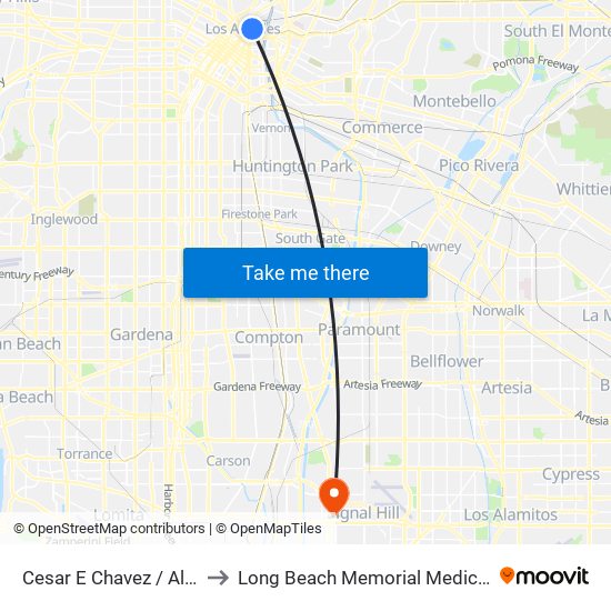 Cesar E Chavez / Alameda to Long Beach Memorial Medical Center map