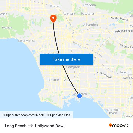 Long Beach to Long Beach map