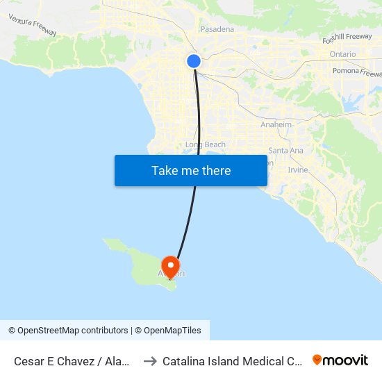 Cesar E Chavez / Alameda to Catalina Island Medical Center map