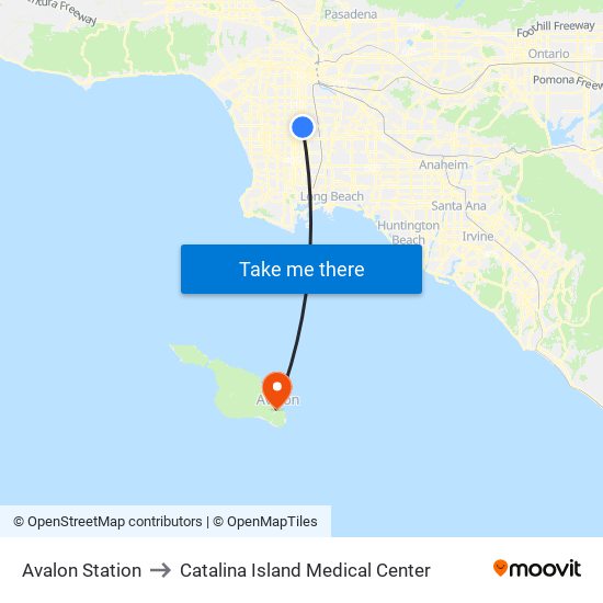 Avalon Station to Catalina Island Medical Center map
