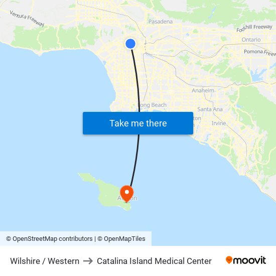 Wilshire / Western to Catalina Island Medical Center map