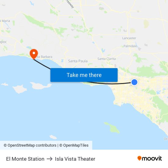 El Monte Station to Isla Vista Theater map