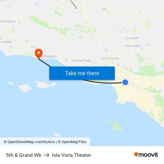 5th & Grand  Wb to Isla Vista Theater map