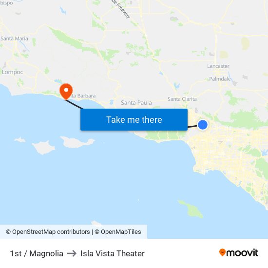 1st / Magnolia to Isla Vista Theater map