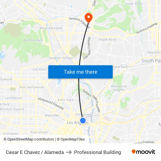 Cesar E Chavez / Alameda to Professional Building map