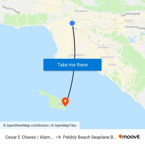 Cesar E Chavez / Alameda to Pebbly Beach Seaplane Base map