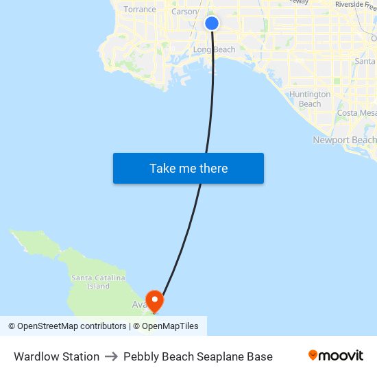 Wardlow Station to Pebbly Beach Seaplane Base map