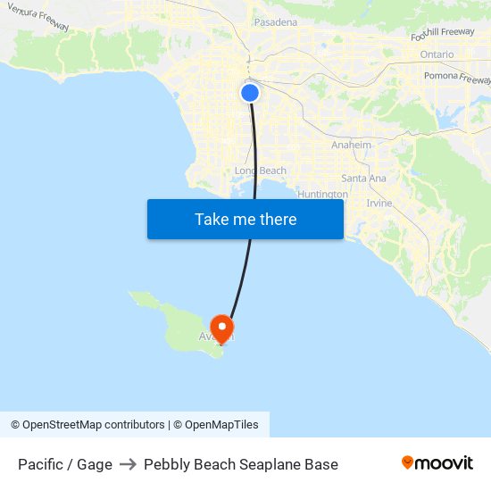 Pacific / Gage to Pebbly Beach Seaplane Base map