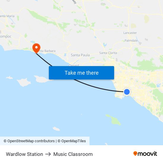 Wardlow Station to Music Classroom map