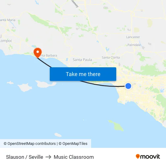 Slauson / Seville to Music Classroom map