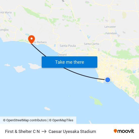 First & Shelter C N to Caesar Uyesaka Stadium map