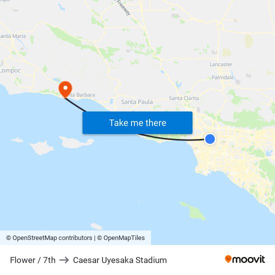 Flower / 7th to Caesar Uyesaka Stadium map