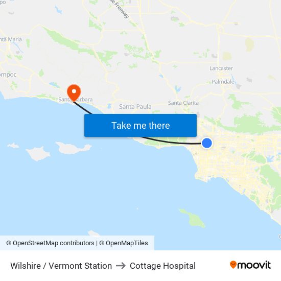 Wilshire / Vermont Station to Cottage Hospital map