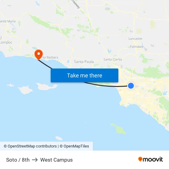 Soto / 8th to West Campus map