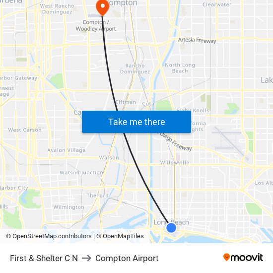 First & Shelter C N to Compton Airport map