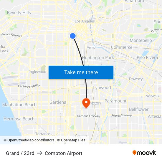 Grand / 23rd to Compton Airport map