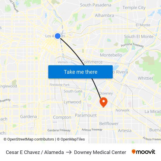 Cesar E Chavez / Alameda to Downey Medical Center map