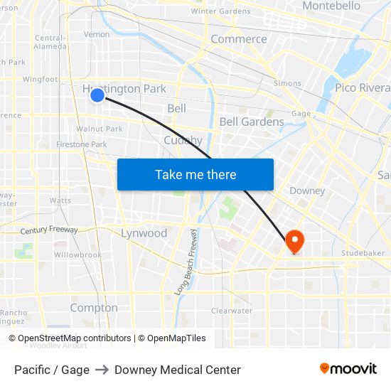 Pacific / Gage to Downey Medical Center map