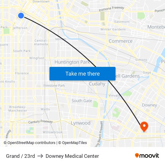 Grand / 23rd to Downey Medical Center map