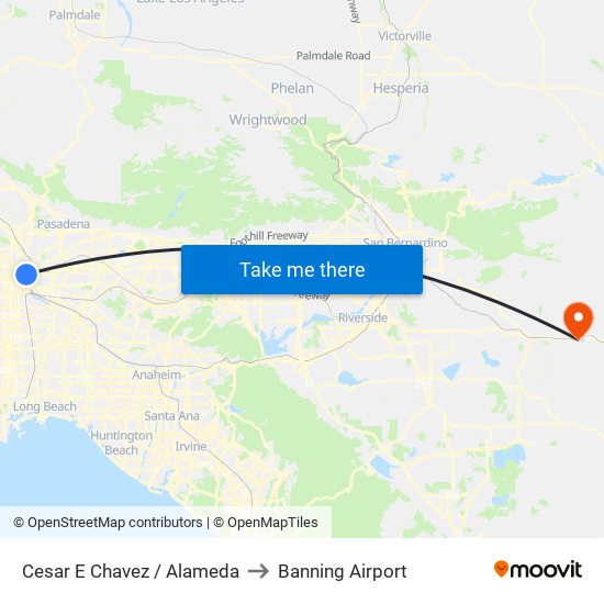 Cesar E Chavez / Alameda to Banning Airport map