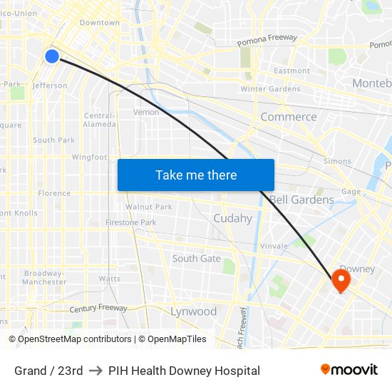 Grand / 23rd to PIH Health Downey Hospital map