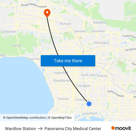 Wardlow Station to Panorama City Medical Center map