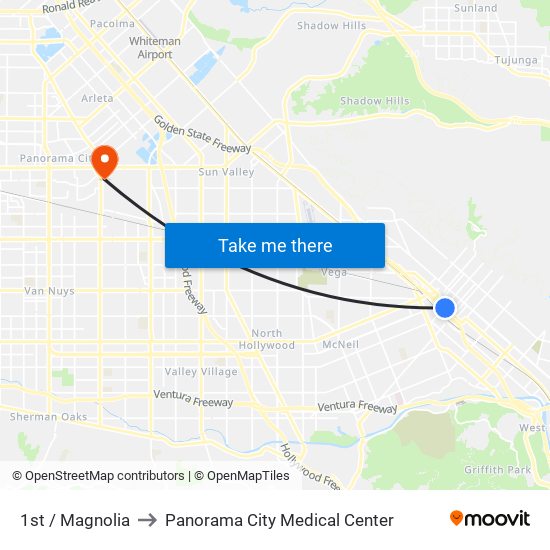 1st / Magnolia to Panorama City Medical Center map