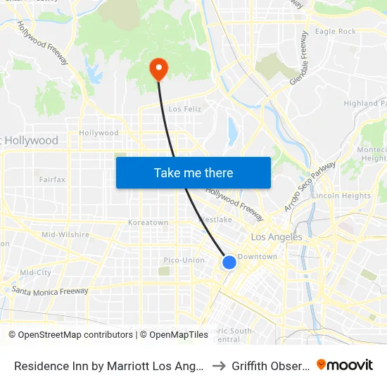 Residence Inn by Marriott Los Angeles L A LIVE to Griffith Observatory map