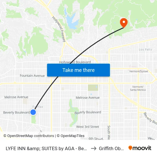 LYFE INN &amp; SUITES by AGA - Beverly Hills, Los Angeles to Griffith Observatory map