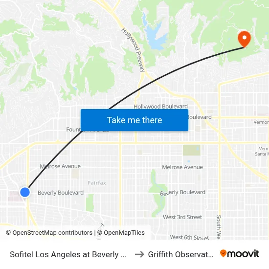 Sofitel Los Angeles At Beverly Hills to Griffith Observatory map