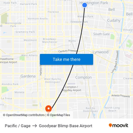 Pacific / Gage to Goodyear Blimp Base Airport map