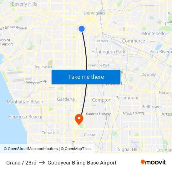 Grand / 23rd to Goodyear Blimp Base Airport map