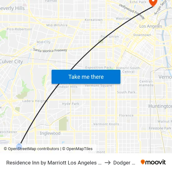 Residence Inn by Marriott Los Angeles LAX/Century Boulevard to Dodger Stadium map