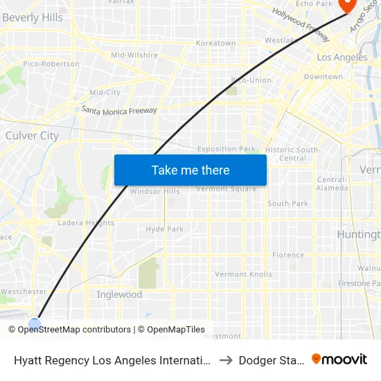 Hyatt Regency Los Angeles International Airport to Dodger Stadium map