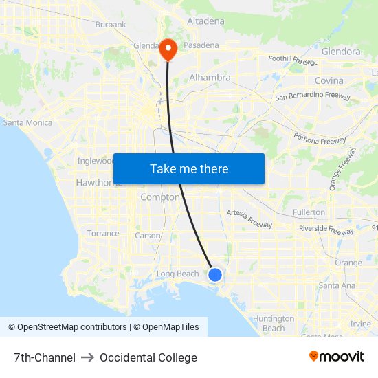 7th-Channel to Occidental College map