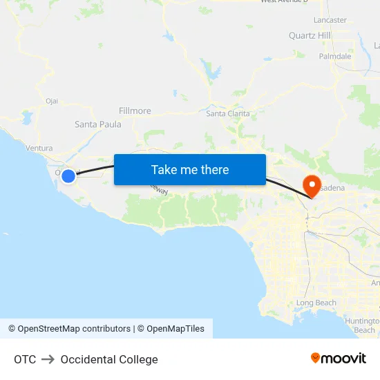 OTC to Occidental College map
