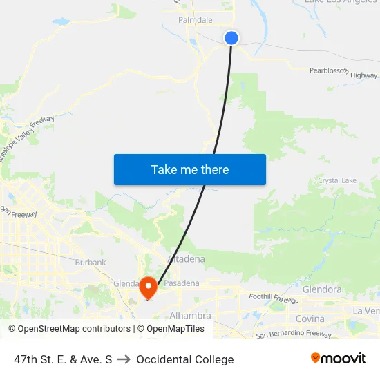 47th St. E. & Ave. S to Occidental College map