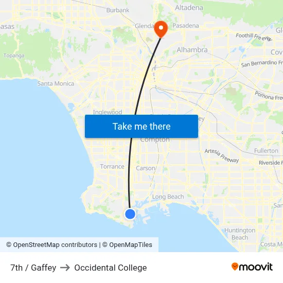 7th / Gaffey to Occidental College map